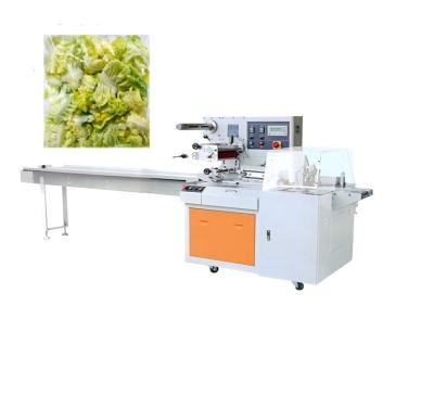 China Low Commodity Pillow Packing Machine Price , Flow Pillow Lettuce Fruit Vegetable Packing Machine for sale