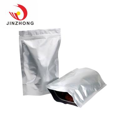 China Eco-Friendly Barrier Zip Lock Doypack Stand Up Pouch Food Packaging Plastic Bag Silver Aluminum Foil Bag for sale