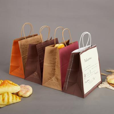 China Recycled Biodegradable Printed Paper Materials Food Logo Paper Materials Pink White Black Food Bag Packaging Bag for sale