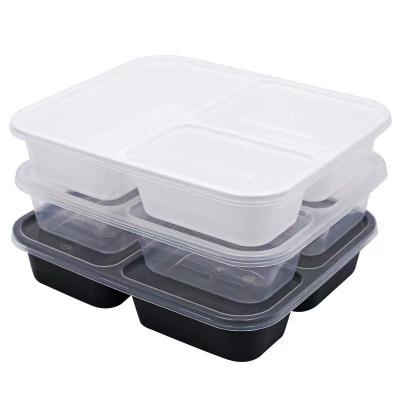 China Disposable PP Food Packaging Box Plastic Microwave Fruit Bowl With Dividers for sale