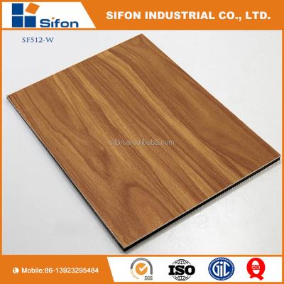 China Interior Wall Decoration Partition Wall Panel Wood Color Aluminum Composite Panel for sale