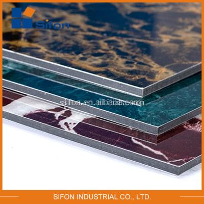 China Interior Aluminum Wall PVDF Sandwich Panel /Acm Sheet Marble Alike ACP Sheet for sale