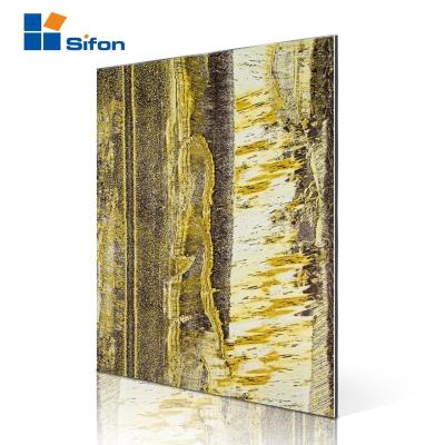 China Interior Wall Covering Aluminum Composite Wall Cladding Auland Granite ACP Marble Panel for sale