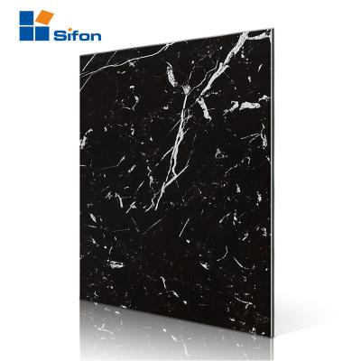 China Interior Wall Covering Cladding Auland 2mm Stone Marble Finish Aluminum Compound Panel for sale