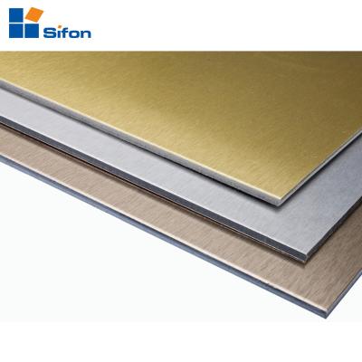 China Aluminum composite curtain wall cladding Auland brush finish standard size ACP panel acm sheet construction price for sale