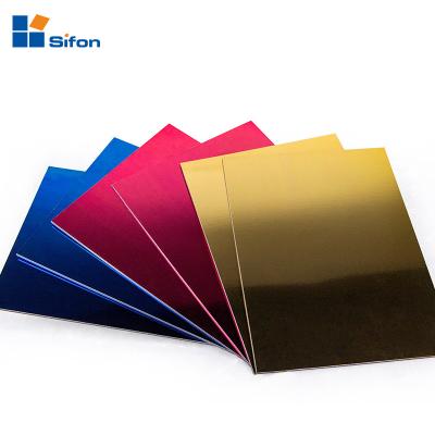 China AULAND Modern Durable Golden Mirror Facade Coating Exterior / Interior Alucobond ACP Sheet for sale