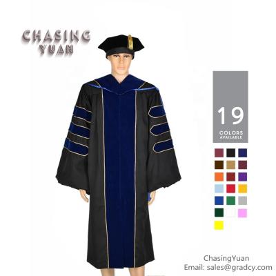 China Customized School Phd Graduation Gown Phd Doctorate Graduation Gown Cap And Hood for sale