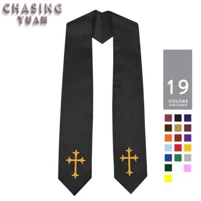 China Traditional Clergy Stole Black Classic Choir Stoles Choir Stoles With Arrow Ends for sale