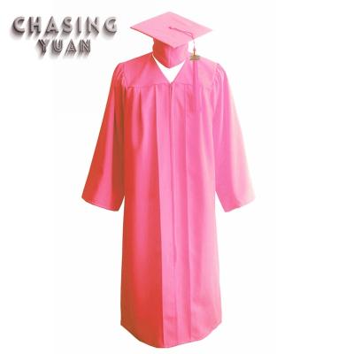 China 2018 Year Old School Wear Graduation Hat Pink Cap Dress With Charming Tassel for sale