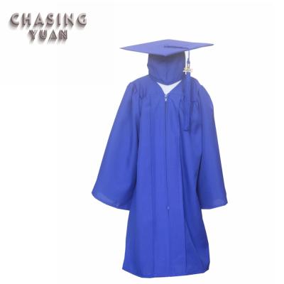 China Long Sleeve Matte Royal Blue Baby Graduation Hat and Gown for sale