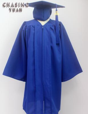 China Long Sleeve Kindergarten Matte Royal Blue Graduation Gown Hat for sale