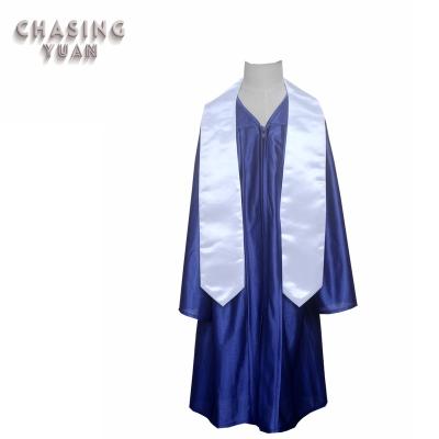 China Shiny Long Graduation Gown Kids Graduation Dresses With White Plain Stole for sale