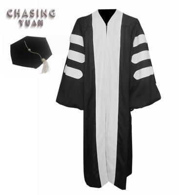 China Doctor Graduation Gown and 6 Side Tam Graduation Gown Black for sale