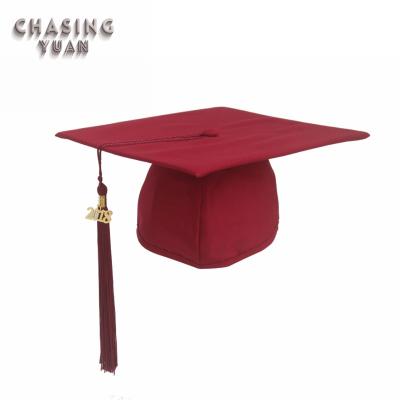 China Long Kindergarten Matte Maroon Graduation Cap Sleeve and Tassel for sale