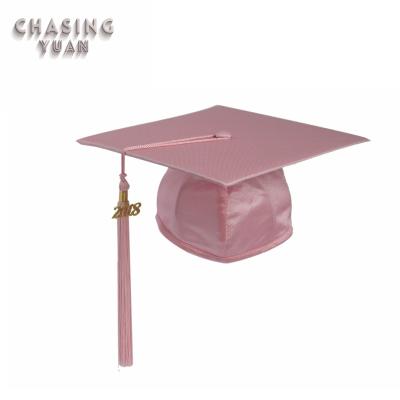 China School clothes elementary school graduation shiny pink hat with tassel for sale