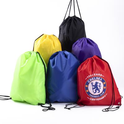 China Waterproof Sports Waterproof Nylon Mouth Drawstring Bag Polyester Drawstring Double Shoulder Pack Pouch Backpack Bag for sale