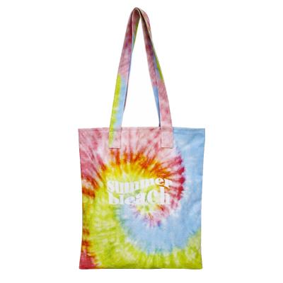 China Gradient Change Multicolor Canvas Tote Bag Shopping Tote Bag for sale