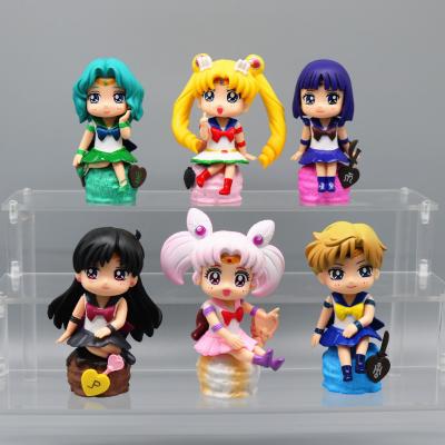 China Cartoon Toy Action Figures 6pcs/set Wholesale Cartoon Sailor Moon PVC Toy Anime Figure for sale