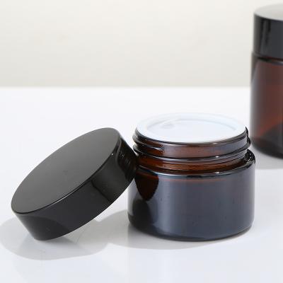 China Personal Care Leading Cosmetic Jar Supplier Amber Frosted Transparent Cosmetic Bottles for sale