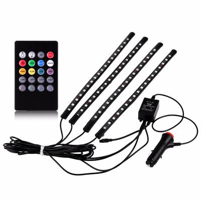 China Aluminum Car RGB Remote Controller Led Kit Interior Atmosphere 5050 9Leds 12Leds 18Leds Led Strip Light for sale