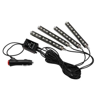 China 9led Atmosphere Aluminum Lamp Car Interior Lamp Aluminum 5050 Chip 12v Strip 5050 LED Auto Lighting System Led Car Light for sale