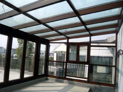 China Polvo de cristal moderado Sunroom de aluminio ahorro de energía de la casa verde del jardín cubierto en venta