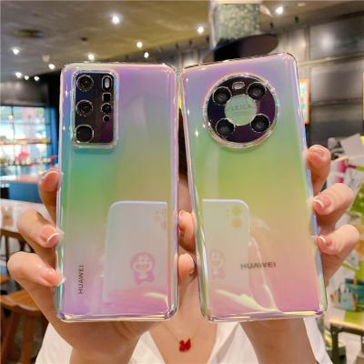 China Aurora Shockproof Glare Luxury Gradient Colors Phone Bags Full Cover Shockproof Protective Phone Case For Huawei Mate 40/30Pro for sale