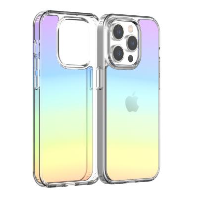 China Shockproof Shockproof Full Cover Tpu+Pc Phone Case For Magnetic Gradient Color Phone Bags For Iphone 12/13/14 pro Mini Max for sale