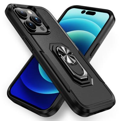 China Full Protective Shockproof Radio Charging Phone Bags Magnetic Shockproof Car Kickstand Phone Case For Iphone 14 pro for sale