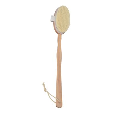 China Long Handle Household Solid Wood Bath Brush Nylon Stiffens Removable Back Bath Brush for sale