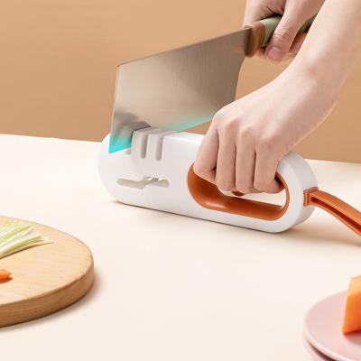 China Sustainable newest desgin multifunctional knife sharpener Four-in-one anti-skid handle quick sharpener for sale