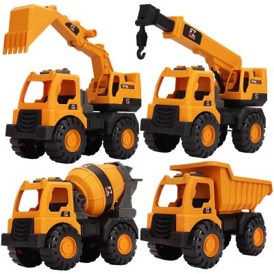 China Hot Sale Engineering Plastic Transport Vehicle 4 in 1 Truck Assemble Plastic Construction Car Excavator Car Toy for Kids for sale