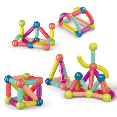 China Popular Balls And Rods DIY Baby Magnet Construction Toy 36PCS ABS 3D Building Block Set Toy Intelligent Magnetic Rods Play for sale