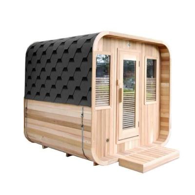 China Square Computer Control Panel Barrel Sauna Steam Sauna Room With 6KW Electric Stove for sale