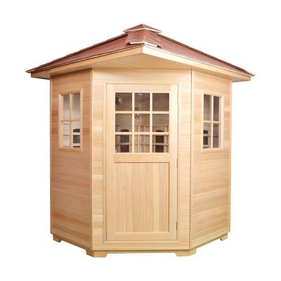 China Computer Control Panel Hemlock Dry Far Infrared Outdoor Sauna for sale