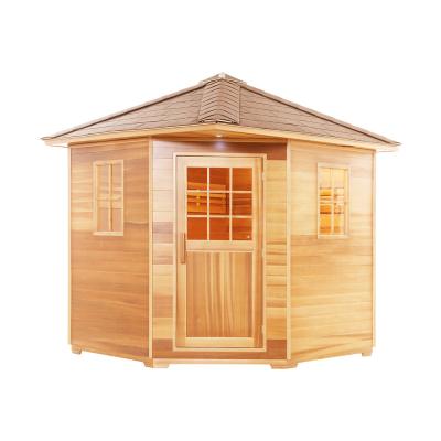 China Computer Control Panel Luxury Solid Wood Red Cedar Steam Sauna Room for sale