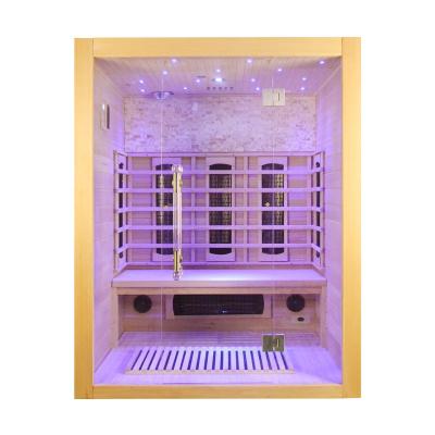 China With Transom Windows Infrared Sauna Room Hot Selling Indoor Sauna Room For 3 Person for sale