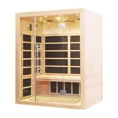 China With Transom Windows Luxury Sauna Dry Room Infrared Sauna Room For 3 Person for sale