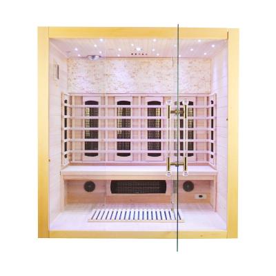 China With Ceramic Sauna Room Heater Transom Windows Infrared Tube Sauna Room For 4 Person for sale