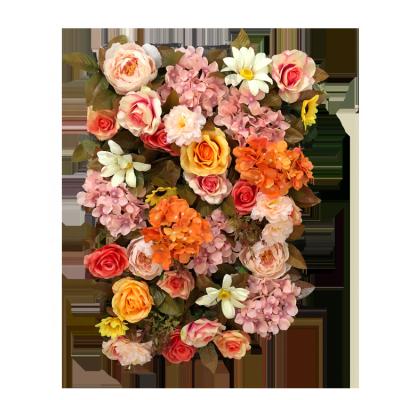 China Wholesale hot-selling artificial flowers of the orange wedding hand-made 40*60 3d silk wall for sale