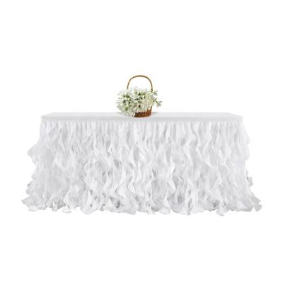 China Disposable White Table Skirt Tutu Skirt Table Tulle Oktoberfest Position Table Skirt for sale