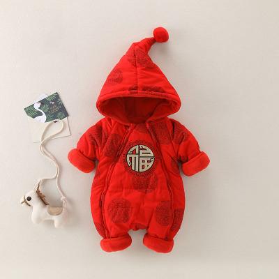 China Chinese Cotton Baby Infant Romper Equipment Tang Suit Embroidery Long Sleeve Jumpsuit for sale