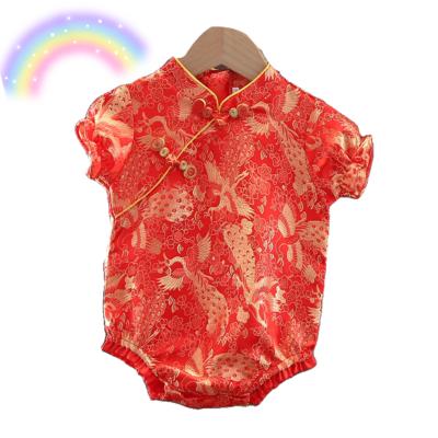 China Infant Outfit Tang Suit Embroidery Chinese Style Baby Romper Chinese Style for sale