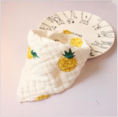 China Newborn Cotton Gauze Snap Bib Antibacterial Baby Bib Cotton Scarf Triangle Towel Saliva Baby Cotton Gauze Snap Bib for sale