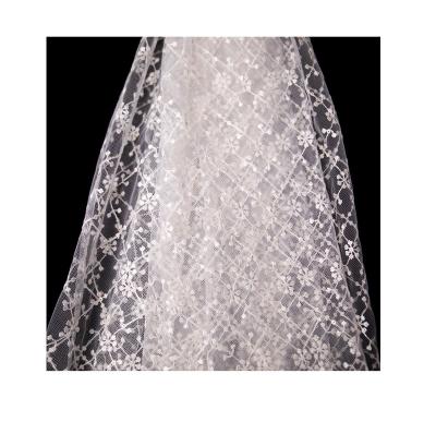 China French Voile Voile Embroidery Viable White Bridal Lace Fabric Wholesale French for sale