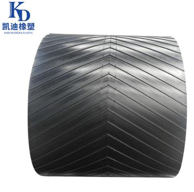 China Coal Mine Big Quality Abrasion Resistant PE Crusher Mining Rubber Chevron Conveyor Belt Price for sale