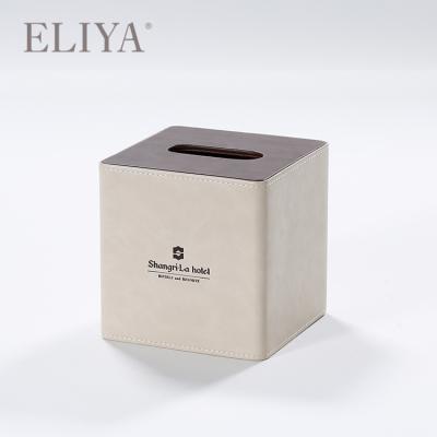 China Modern Wholesale Supply Bathroom Collection Hotel Leather Tissue Box Te koop