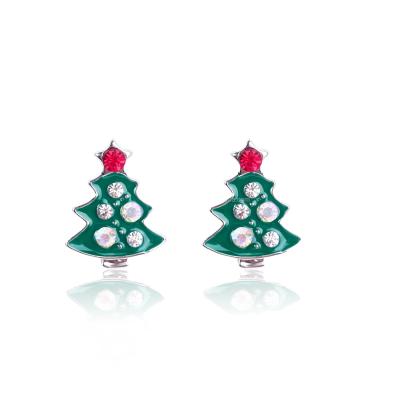 China Vintage earrings with European diamond garland Christmas tree earrings and American Christmas garland earrings set for sale