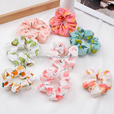 China Wholesale Fashion Summer Fresh Fruit Series Hair Tie Retro Hair Scrunchies Band Elastic Hair Accessories for sale