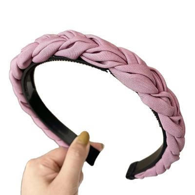 China Fashion Twisted Stripe Headband, Women's Hair Accessories, Daily Life Elegant Wide Brimmed Silk Hair Bands for sale